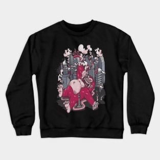 gorilla rampaging through the city Crewneck Sweatshirt